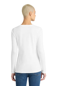 District  Women's Very Important Tee  Long Sleeve V-Neck - White Back