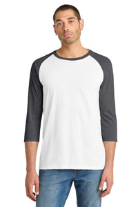DISCONTINUED District Very Important Tee 3/4-Sleeve Raglan - Heathered Charcoal/ White