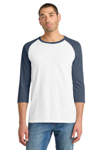 DISCONTINUED District Very Important Tee 3/4-Sleeve Raglan - Heathered Navy/ White