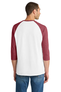 DISCONTINUED District Very Important Tee 3/4-Sleeve Raglan - Heathered Red/ White Back