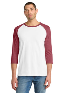 DISCONTINUED District Very Important Tee 3/4-Sleeve Raglan - Heathered Red/ White