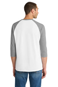 DISCONTINUED District Very Important Tee 3/4-Sleeve Raglan - Light Heather Grey/ White Back