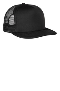 District Flat Bill Snapback Trucker Cap - Black