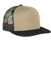 District Flat Bill Snapback Trucker Cap - Military Camo