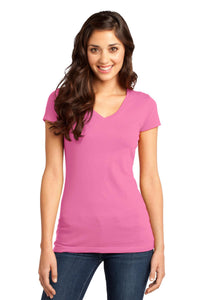 DISCONTINUED District - Juniors Very Important Tee V-Neck - True Pink