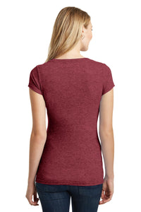 DISCONTINUED District Juniors Very Important Tee Deep V-Neck - Heathered Red Back