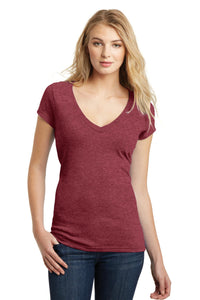 DISCONTINUED District Juniors Very Important Tee Deep V-Neck - Heathered Red