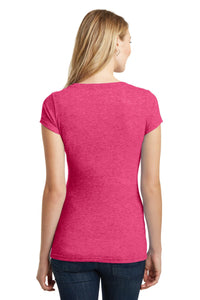 DISCONTINUED District Juniors Very Important Tee Deep V-Neck - Heathered Watermelon Back