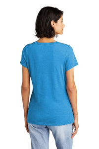 District  Women's Very Important Tee  V-Neck - Heathered Bright Turquoise Back