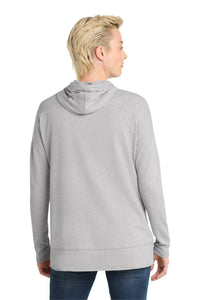 District  Women's Featherweight French Terry  Hoodie DT671 - Light Heather Grey Back