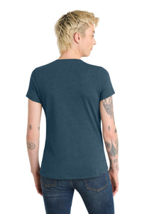 District  Women's Flex Scoop Neck Tee DT7501 - Heathered Neptune Blue Back