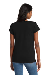 District  Women's Re-Tee  V-Neck DT8001 - Black Back