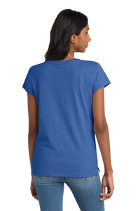 District  Women's Re-Tee  V-Neck DT8001 - Blue Heather Back