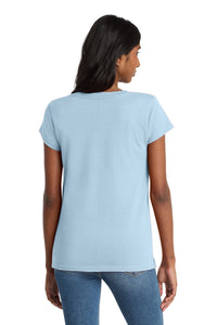 District  Women's Re-Tee  V-Neck DT8001 - Crystal Blue Back