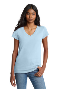 District  Women's Re-Tee  V-Neck DT8001 - Crystal Blue