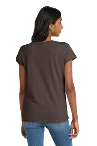 District  Women's Re-Tee  V-Neck DT8001 - Deep Brown Heather Back