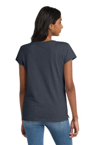District  Women's Re-Tee  V-Neck DT8001 - Heathered Navy Back
