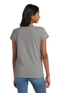 District  Women's Re-Tee  V-Neck DT8001 - Light Heather Grey Back