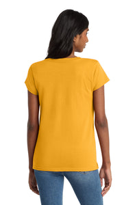 District  Women's Re-Tee  V-Neck DT8001 - Maize Yellow Back