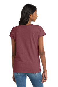 District  Women's Re-Tee  V-Neck DT8001 - Maroon Heather Back