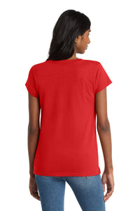 District  Women's Re-Tee  V-Neck DT8001 - Ruby Red Back