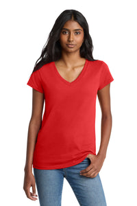 District  Women's Re-Tee  V-Neck DT8001 - Ruby Red