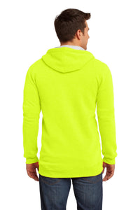 District The Concert Fleece Full-Zip Hoodie - Neon Yellow Back