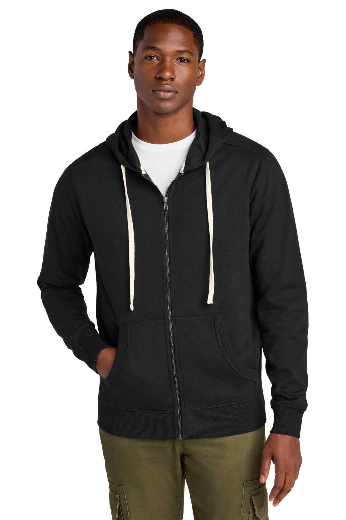 District Re-FleeceFull-Zip Hoodie DT8102 - Black