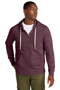 District Re-FleeceFull-Zip Hoodie DT8102 - Maroon Heather