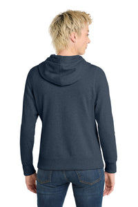 District Women's Re-FleeceFull-Zip Hoodie DT8103 - Heathered Navy Back