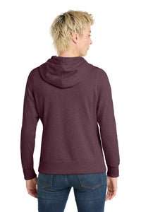 District Women's Re-FleeceFull-Zip Hoodie DT8103 - Maroon Heather Back