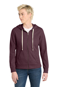 District Women's Re-FleeceFull-Zip Hoodie DT8103 - Maroon Heather