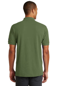 DISCONTINUED Eddie Bauer Cotton Pique Polo - Evergreen Back