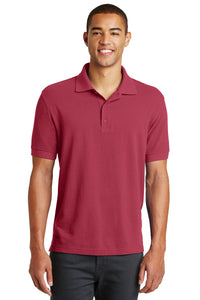 DISCONTINUED Eddie Bauer Cotton Pique Polo - Red Rhubarb