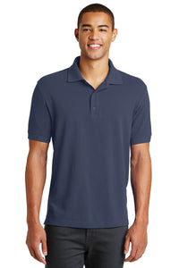 DISCONTINUED Eddie Bauer Cotton Pique Polo - River Blue Navy