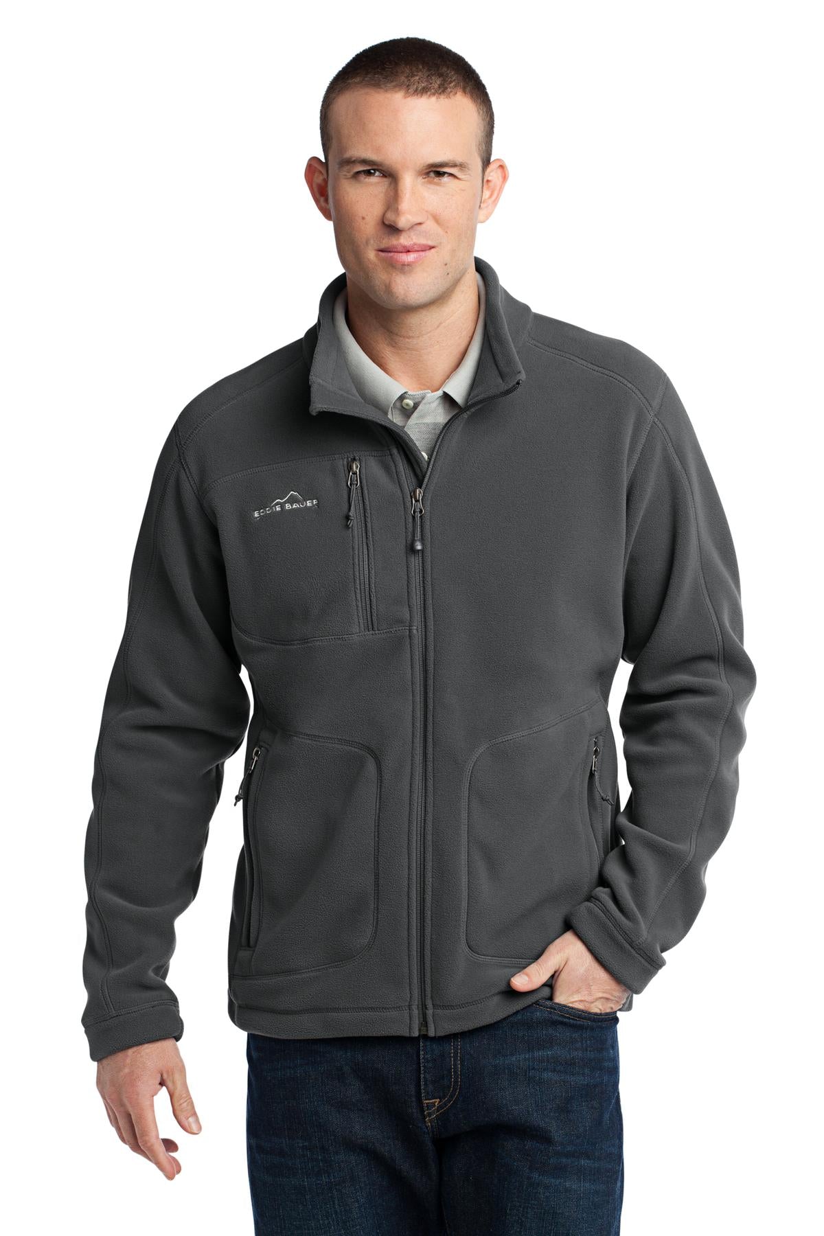 DISCONTINUED Eddie Bauer - Wind-Resistant Full-Zip Fleece Jacket - Iron Gate