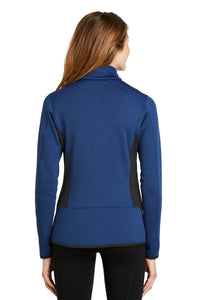 Eddie Bauer Women's Full-Zip Heather Stretch Fleece Jacket - Blue Heather Back