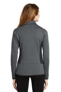 Eddie Bauer Women's Full-Zip Heather Stretch Fleece Jacket - Dark Charcoal Heather Back