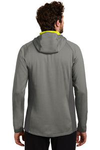 Eddie Bauer  Sport Hooded Full-Zip Fleece Jacket - Metal Grey/ Grey Steel/ Citron Back
