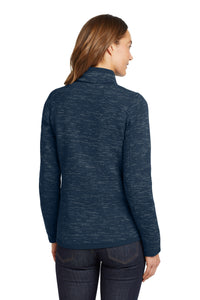 Eddie Bauer  Women's Sweater Fleece Full-Zip - River Blue Navy Heather Back