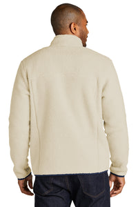 Port Authority Camp Fleece Snap Pullover F140 - Oat/ Dress Blue Navy Back