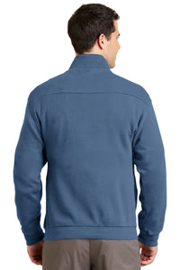 DISCONTINUED Port Authority Flatback Rib 1/4-Zip Pullover - Harbor Blue Back