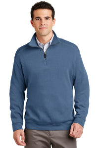 DISCONTINUED Port Authority Flatback Rib 1/4-Zip Pullover - Harbor Blue