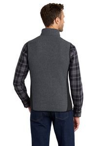 Port Authority R-Tek Pro Fleece Full-Zip Vest - Charcoal Heather/ Black Back