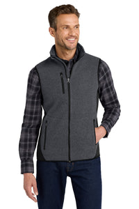 Port Authority R-Tek Pro Fleece Full-Zip Vest - Charcoal Heather/ Black