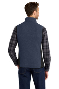 Port Authority R-Tek Pro Fleece Full-Zip Vest - Navy Heather/ Black Back