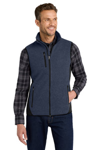Port Authority R-Tek Pro Fleece Full-Zip Vest - Navy Heather/ Black