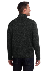 Port Authority Sweater Fleece Jacket - Black Heather Back