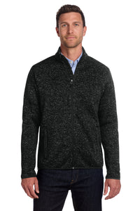 Port Authority Sweater Fleece Jacket - Black Heather