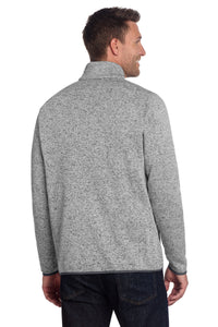 Port Authority Sweater Fleece Jacket - Grey Heather Back